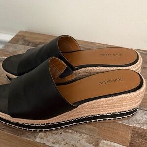 Style & Co. Black Espadrille Slide Sandals